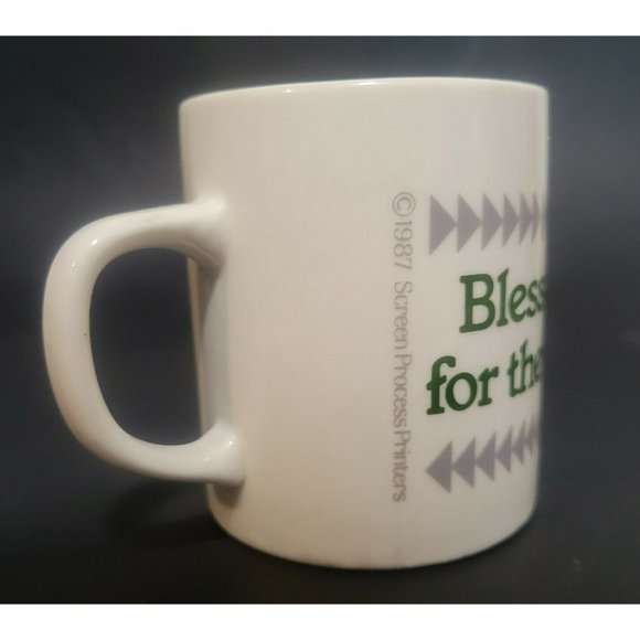 VTG Blessed are the Quilters Coffee Mug Crafting Sewing Collectors cup 1987 - Picture 4 of 8